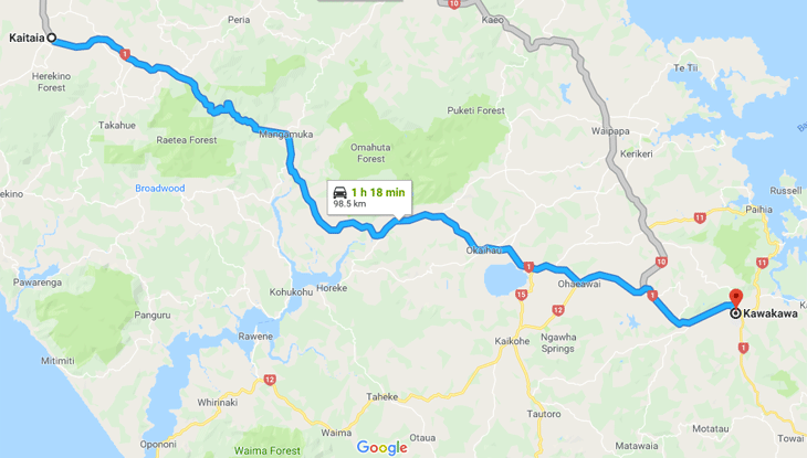 Kaitaia to Kawakawa – Tuesday March 5 Kaitaia to Kawakawa – Tuesday March 5