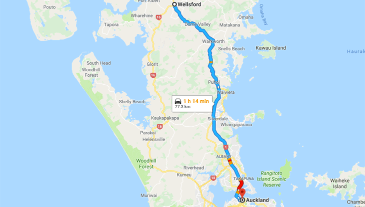 Wellsford to Auckland – Thursday March 7 Wellsford to Auckland – Thursday March 7