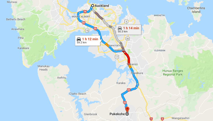 Auckland to Pukekohe – Friday March 8 Auckland to Pukekohe – Friday March 8