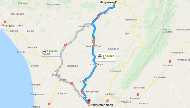 Mangaweka to Palmerston North – Friday March 15 Mangaweka to Palmerston North – Friday March 15