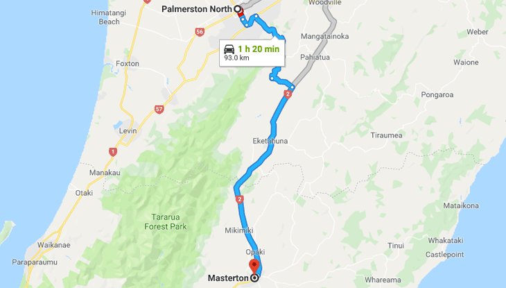 Palmerston North to Masterton – Saturday March 16 Palmerston North to Masterton – Saturay March 16