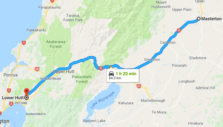 Masterton to Lower Hutt via Upper Hutt – Sunday March 17 Masterton to Lower Hutt via Upper Hutt – Sunday March 17