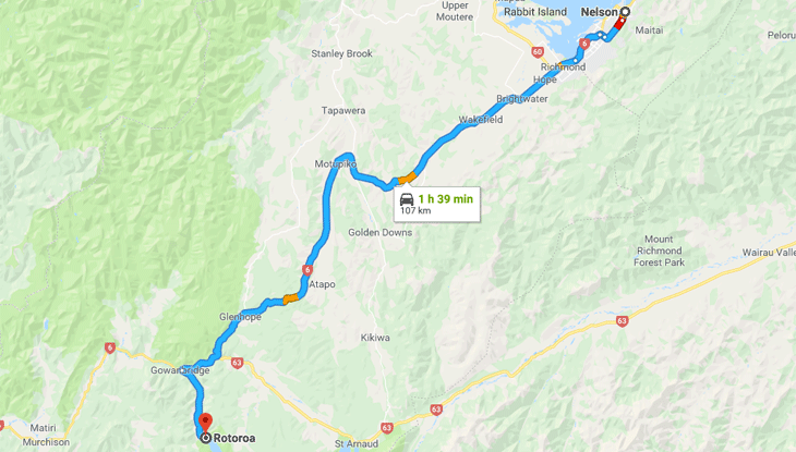 Nelson to Lake Rotoroa – Wednesday March 20 Nelson to Lake Rotoroa – Wednesday March 20