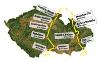 Mapa Mírového běhu Česko