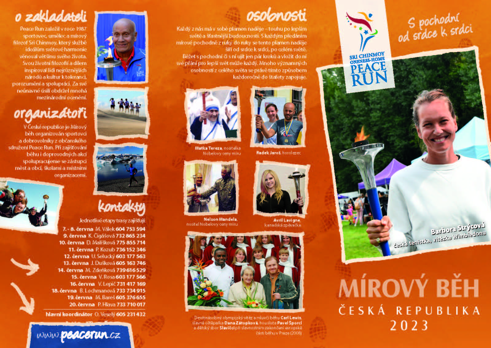 Leták a trasa Mírového běhu Peace Run