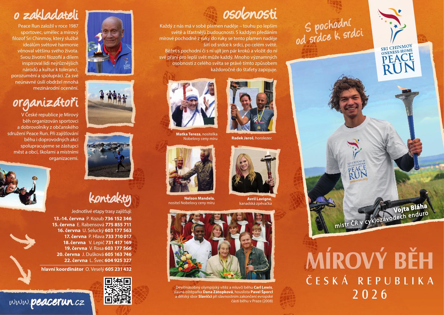 Leták a trasa Mírového běhu Peace Run