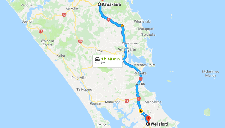Kawakawa to Wellsford via Whangarei – Wednesday March 6